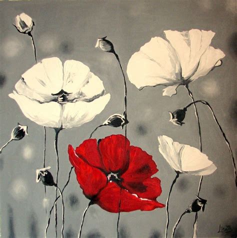 Large Abstract Painting Original Oil Canvas Art Poppy Etsy Poppy