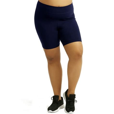 Popular Womens Plus Size Cotton Bike Shorts Navy 1x Walmart
