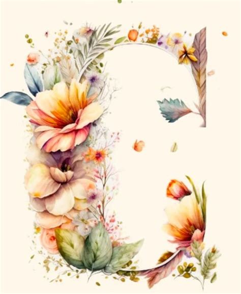 Flower Alphabet Flower Letters Watercolor Lettering Watercolor