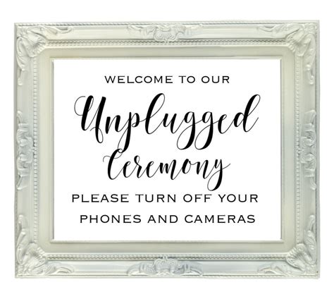 Unplugged Ceremony Sign 8x10 Unplugged Wedding Sign Etsy