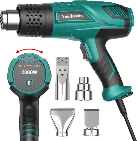 Yeegewin Heat Gun 2000w Heavy Duty Hot Air Gun Kit Variable Temperature