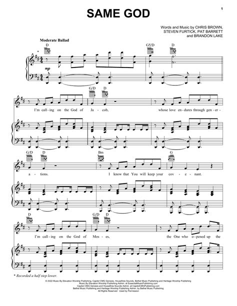 Elevation Worship Same God Sheet Music And Chords Download 6 Page