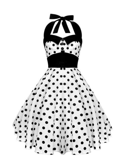 White Polka Dot Dress Pinup Dress Rockabilly Dress Halter Vintage 50s