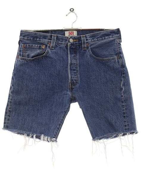 1990 s vintage levis 501 shorts 90s levis 501 mens blue background cotton denim cut off