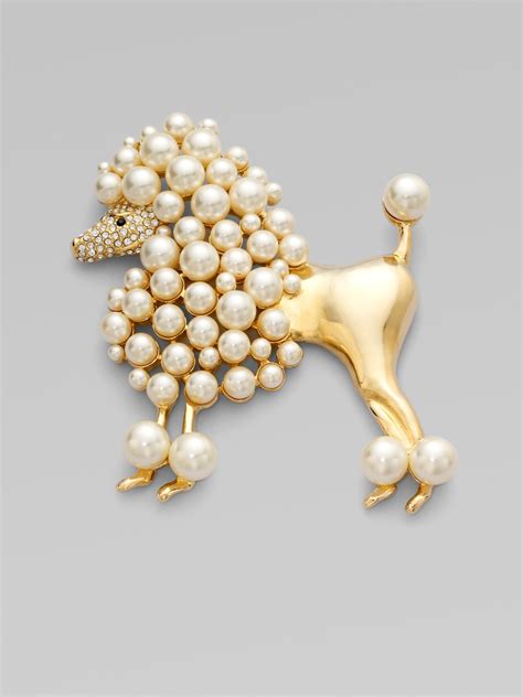 Isaac Mizrahi Poodle Pin In White Pearl Lyst