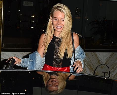 Lottie Moss Flashes Legs In Red Leather Skirt In London Daily Mail Online