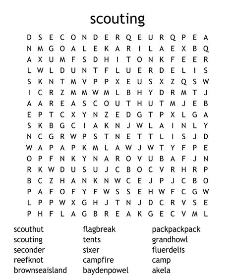 Scouting Word Search Wordmint