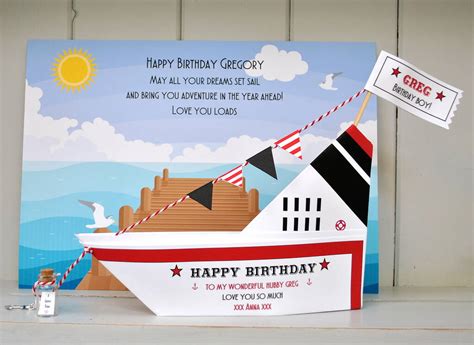 Personalised Anniversary Cruise Ship Card By The Little Boathouse