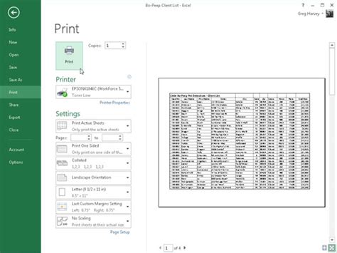 How To Print In Excel 2013 Dummies