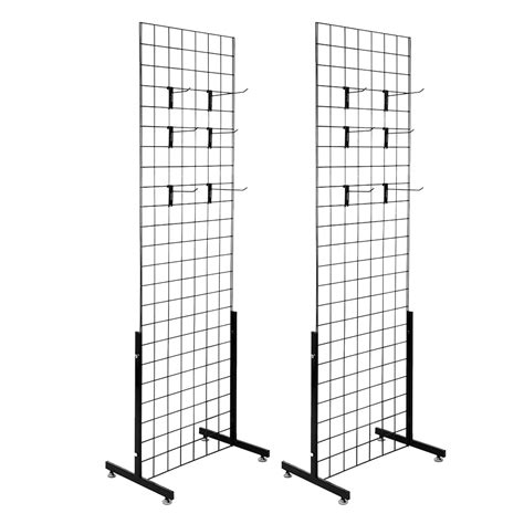 Lowestbest Grid Panel Grid Wall 2pcs 5mm Iron Mesh Frame With Base