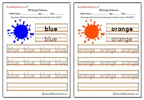 Writing Colours - Aussie Childcare Network