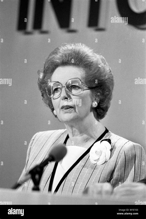 Margaret Thatcher Conference Speech Black And White Stock Photos