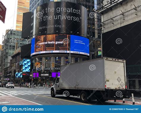Chase Bank Advertisement In Times Square Manhattan Editorial Image