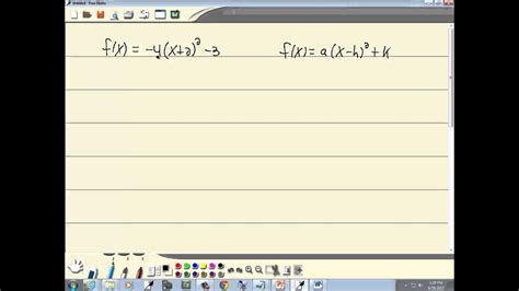 College Algebra Homework Vertex P0841485 Youtube