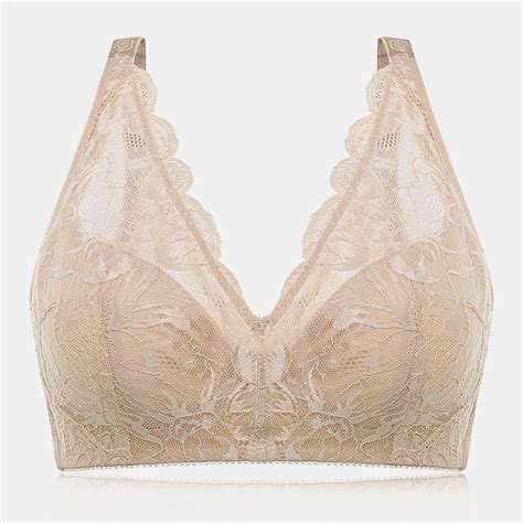 Wireless Lace See Through Full Coverage Cotton Lining Gather Bra