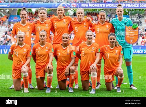 Netherlands Womens National Football Team Pose For A Photo During The
