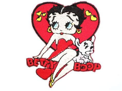 Betty Boop Puppy Love Heart Embroidered Iron On Patch Etsy