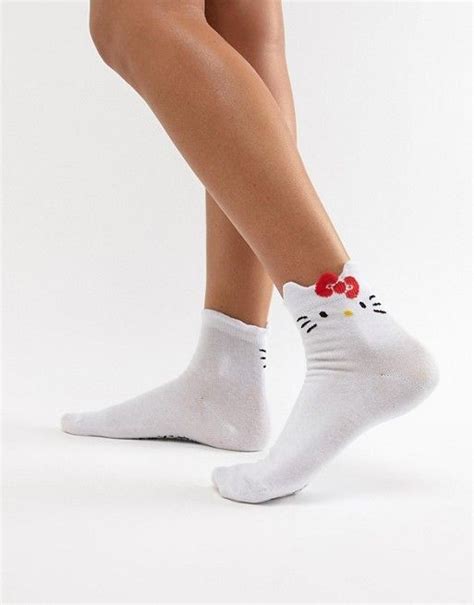 Hello Kitty X Asos Design Socks With Bow Detail Asos Hello Kitty Ankle Socks Women Asos