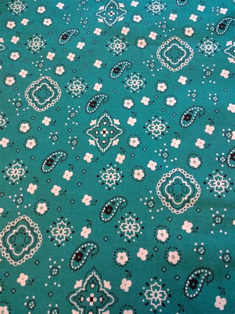 Fabric Bandana In Teal Green Poly And Cotton Etsy