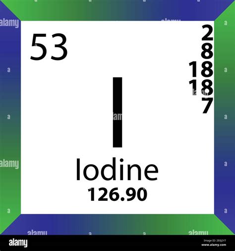 I Iodine Chemical Element Periodic Table Single Vector Illustration