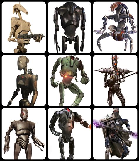 I Made This Big Collage Of The Battle Droids That Comprise The Separatist Droid Army In Their
