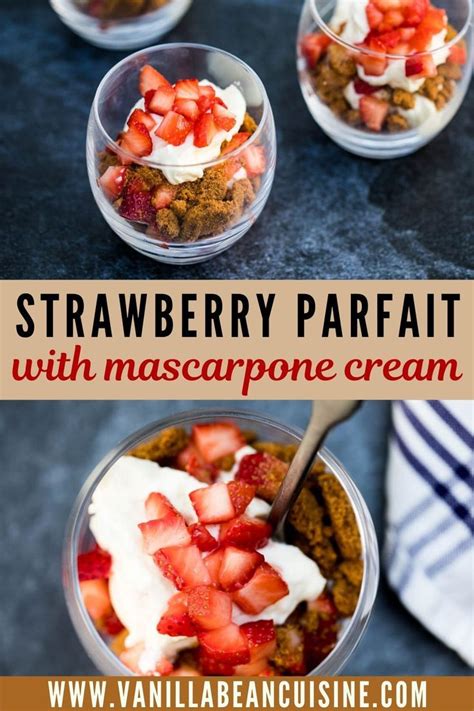 Strawberry Parfait With Mascarpone Cream In Small Bowls
