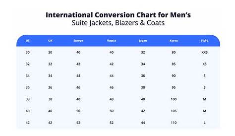 french men's size chart