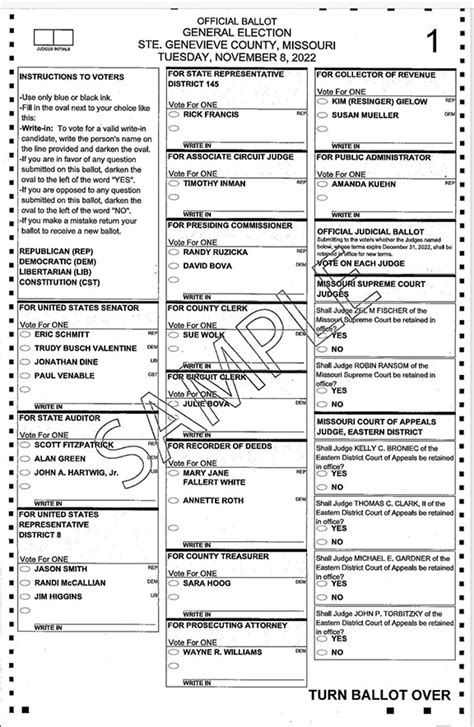 Sample Ballots For The November 8 General Election In The River Region