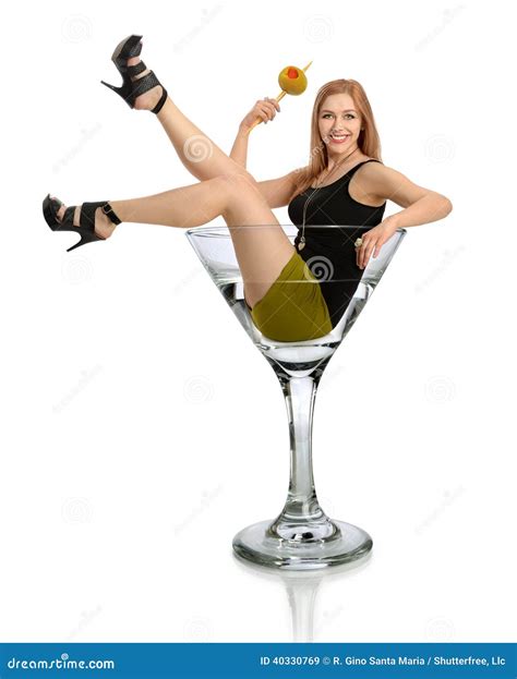 Woman In Martini Glass Stock Image Image Of Cocktail 40330769