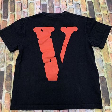 Vlone Tee In Black No Size Fits Like A Mens M Depop