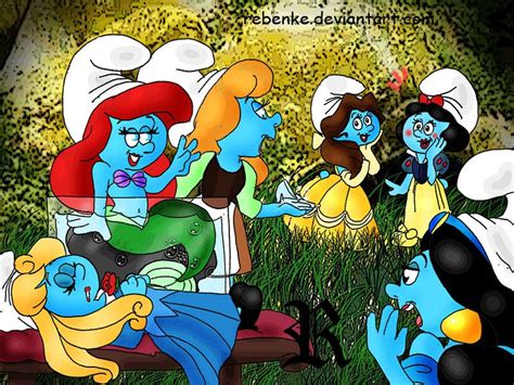 Princesses Smurfs By Rebenke Smurfs Ariel The Little Mermaid