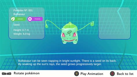 Pokémon Lets Go Unity Dex Animation In Model Youtube