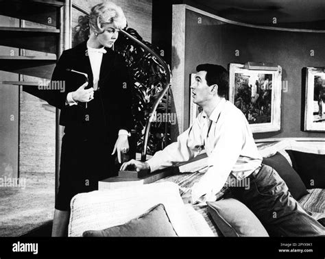 American Film Actors Rock Hudson And Doris Day In The Movie Pillow