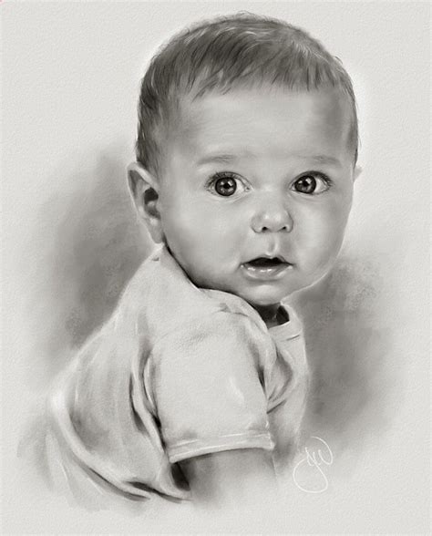 Drawing Pencil Portraits Babycharcoalweb Pencil Portrait Colored