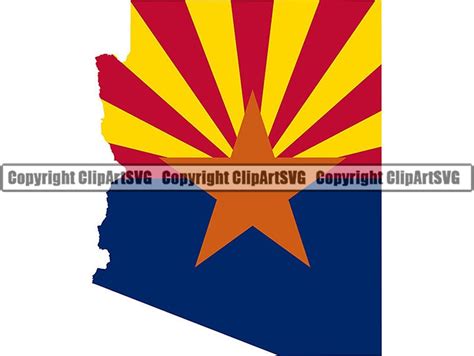 Arizona State Flag Shape Map Us Us United America American Etsy