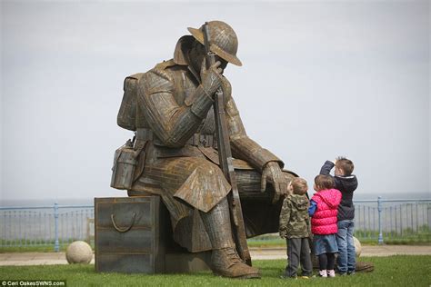 British Soldier Sculpture By Artist Ray Lonsdale Installed On Seaham