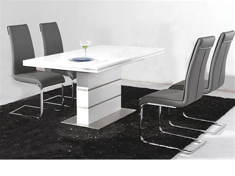 This side chair is a perfect. White High Gloss Dining Table and 4 Black Chairs Set ...