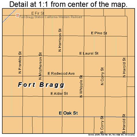 Fort Bragg California Street Map 0625058