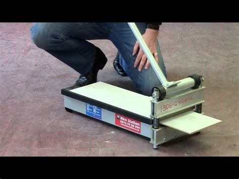 You need the sliding action of a sliding miter saw to cut the full width of the plank. How to use the Hire Station laminate floor cutter - YouTube