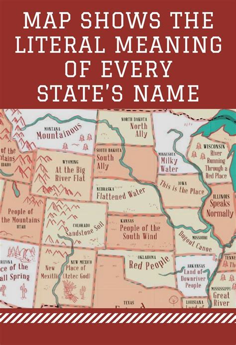 Map Shows The Literal Meaning Of Every States Name Map Usa States