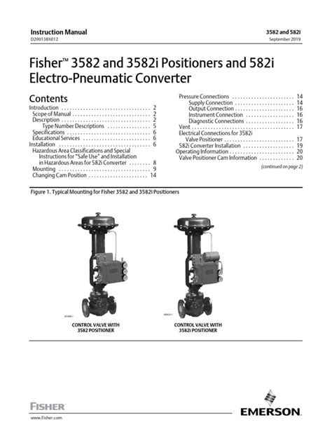Instruction Manual Fisher 3582 3582i Positioners 582i Electro Pneumatic
