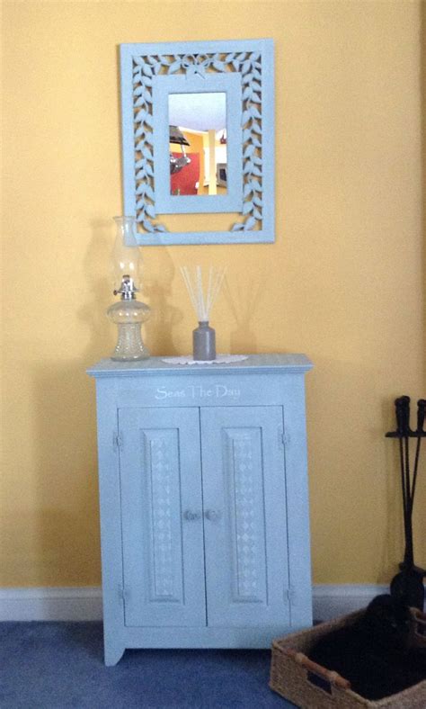 Chalk Painted Cabinet And Mirror Using Deco Art Americana Decor Chalky