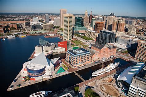 Baltimore Aerial Skyline Credit Visit Baltimore Touchdown Trips