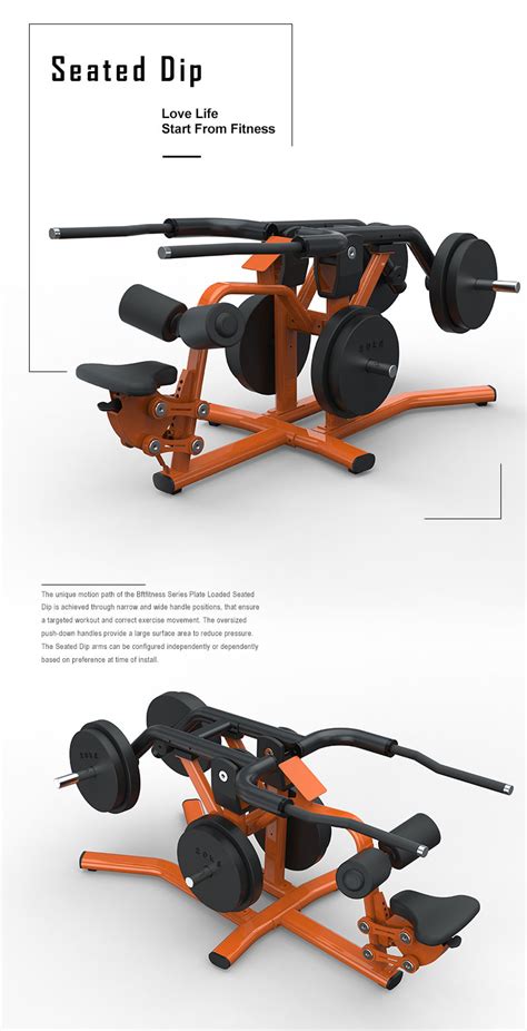 Bft5016 Seated Dip Tricep Plate Loaded Machine Manufacturerbft Fitness