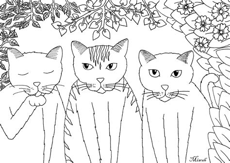 Trois Petits Chats Par Miwah Animaux Coloriages Avec Dessin De Chat