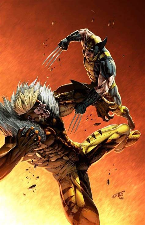Wolverine Vs Sabretooth By Geebo Vigonte Marvel Comics Art