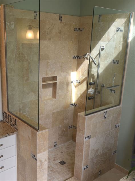 Simple Doorless Shower With New Ideas Home Decorating Ideas