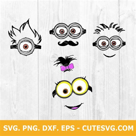Minions Face SVG Cut File Minions SVG Despicable Me SVG PNG DXF EPS For Cricut