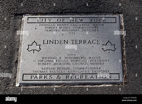 Plaque Inset Into The Path Commemorating The Linden Terrace In Fort
