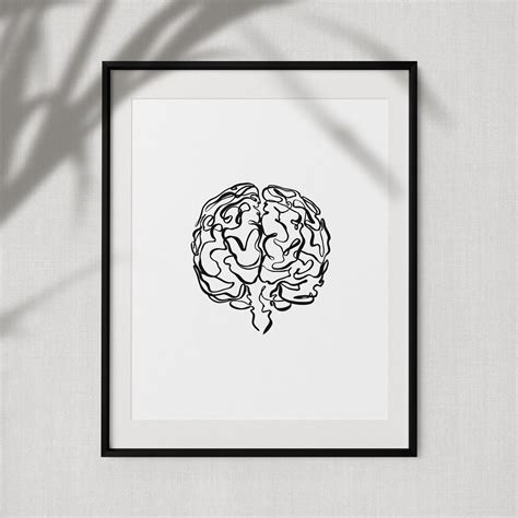 One Line Brain Drawing Abstract Brain Art Print Neurology Etsy Ireland